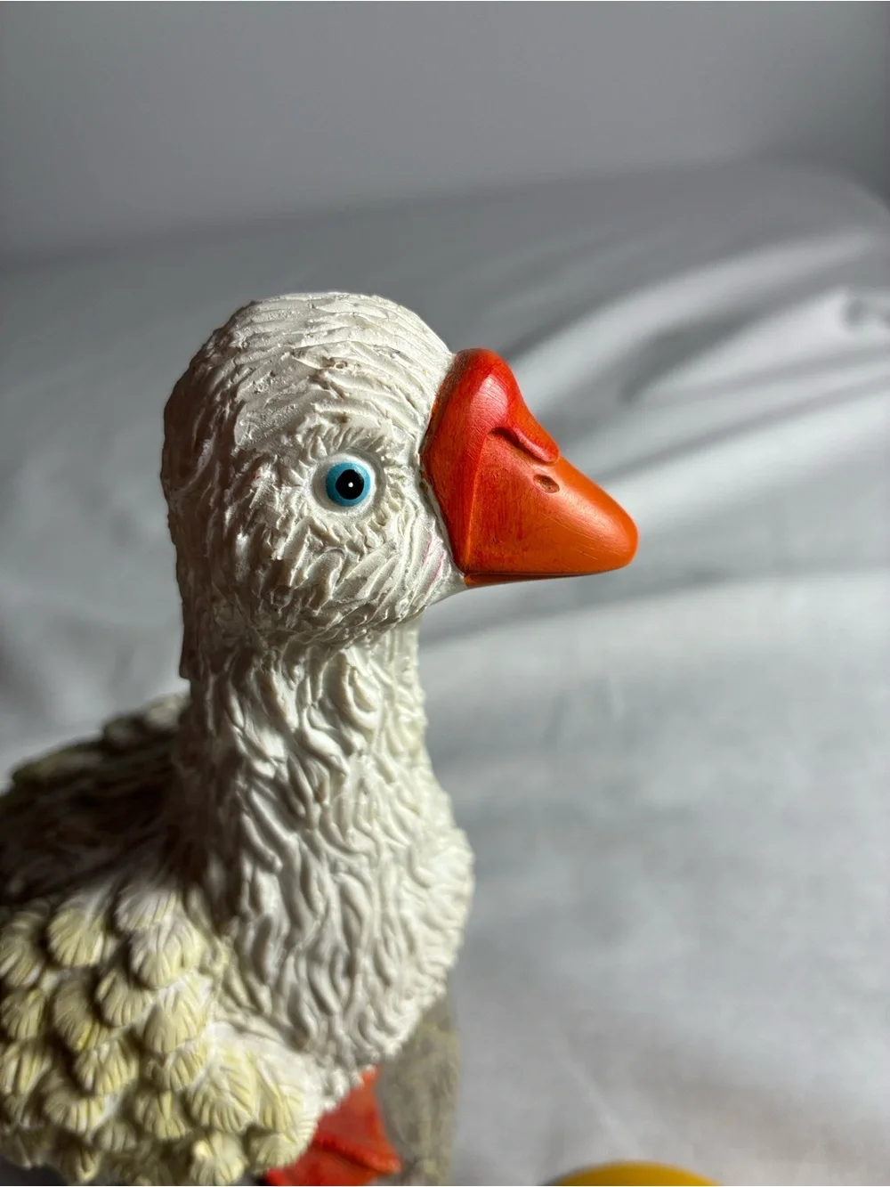 Mini Porch Goose Resin Figurine with Removable Rain Hat 8” EUC